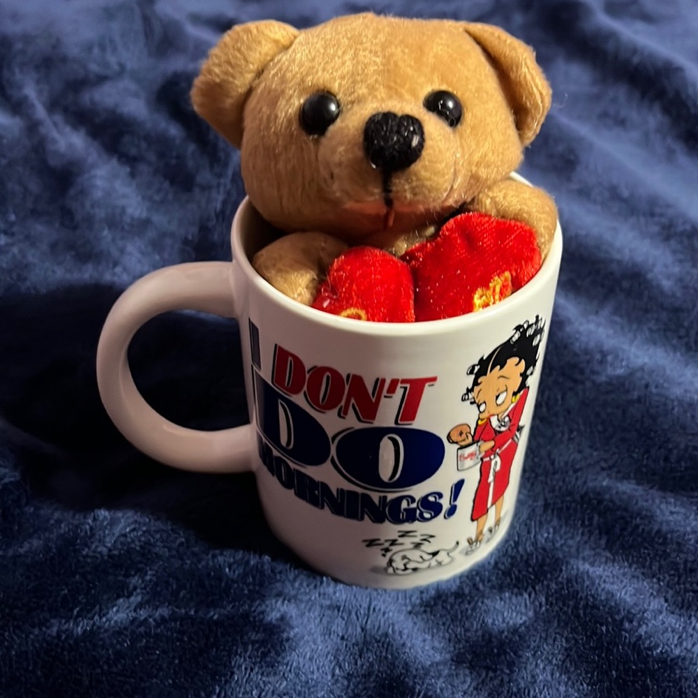 Betty Boop cuddle cup with bear inside